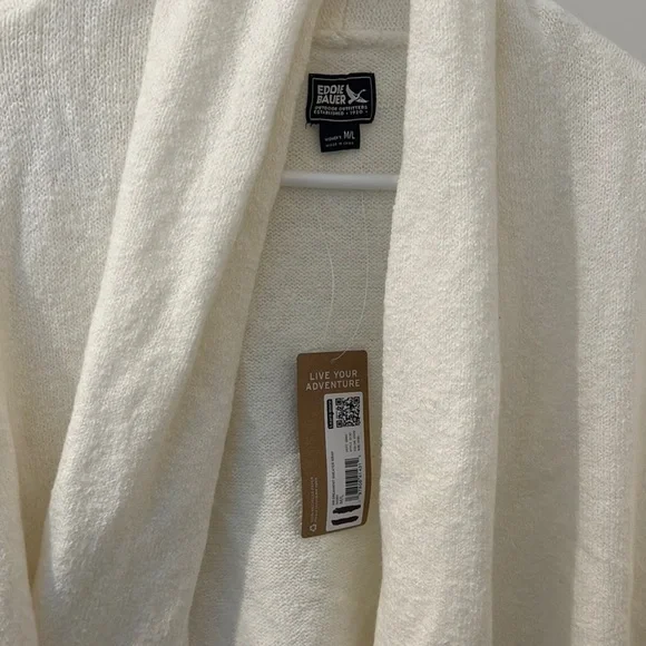 Eddie Bauer Cream Knit Cardigan Sweater - Picture 3 of 4